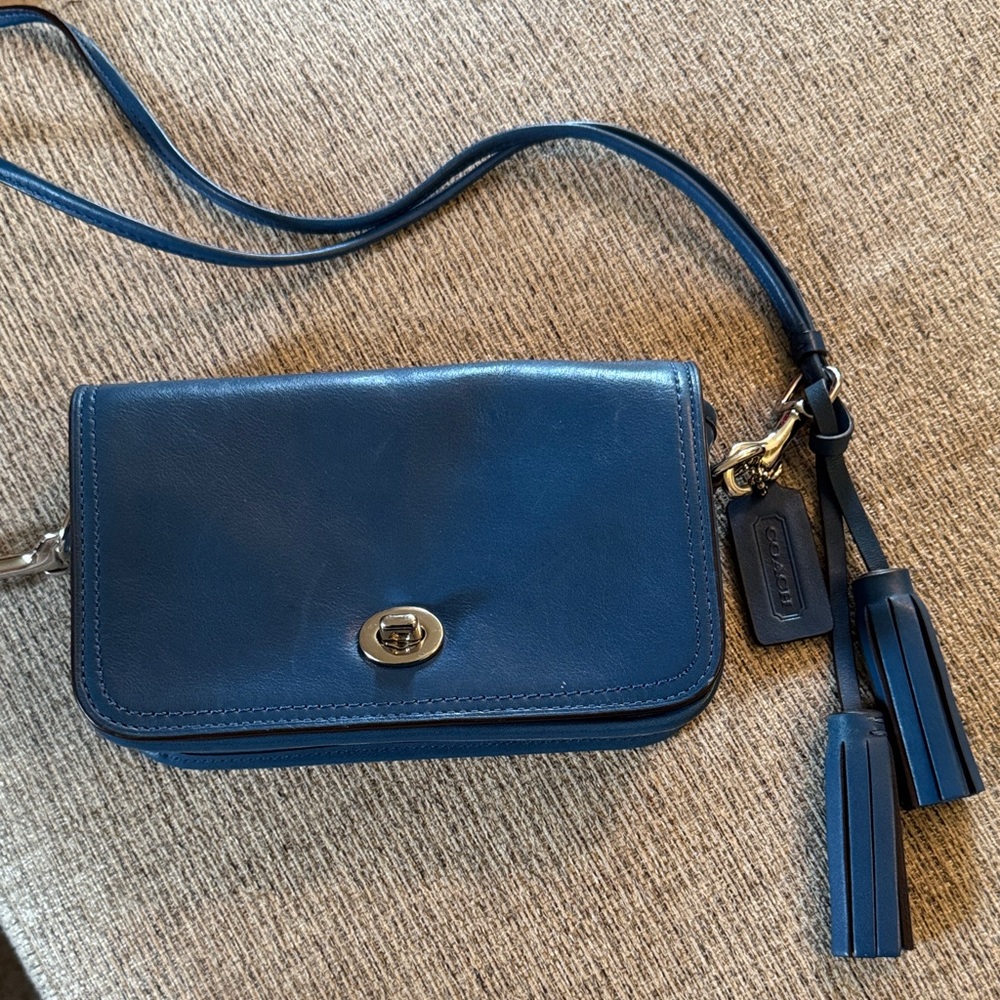 Coach Navy Leather Crossbody Bag